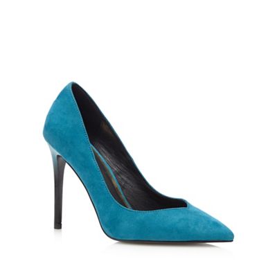 Turquoise 'Courtney' pointed court shoes